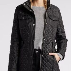 Michael Kors Black Quilted Jacket with Belt